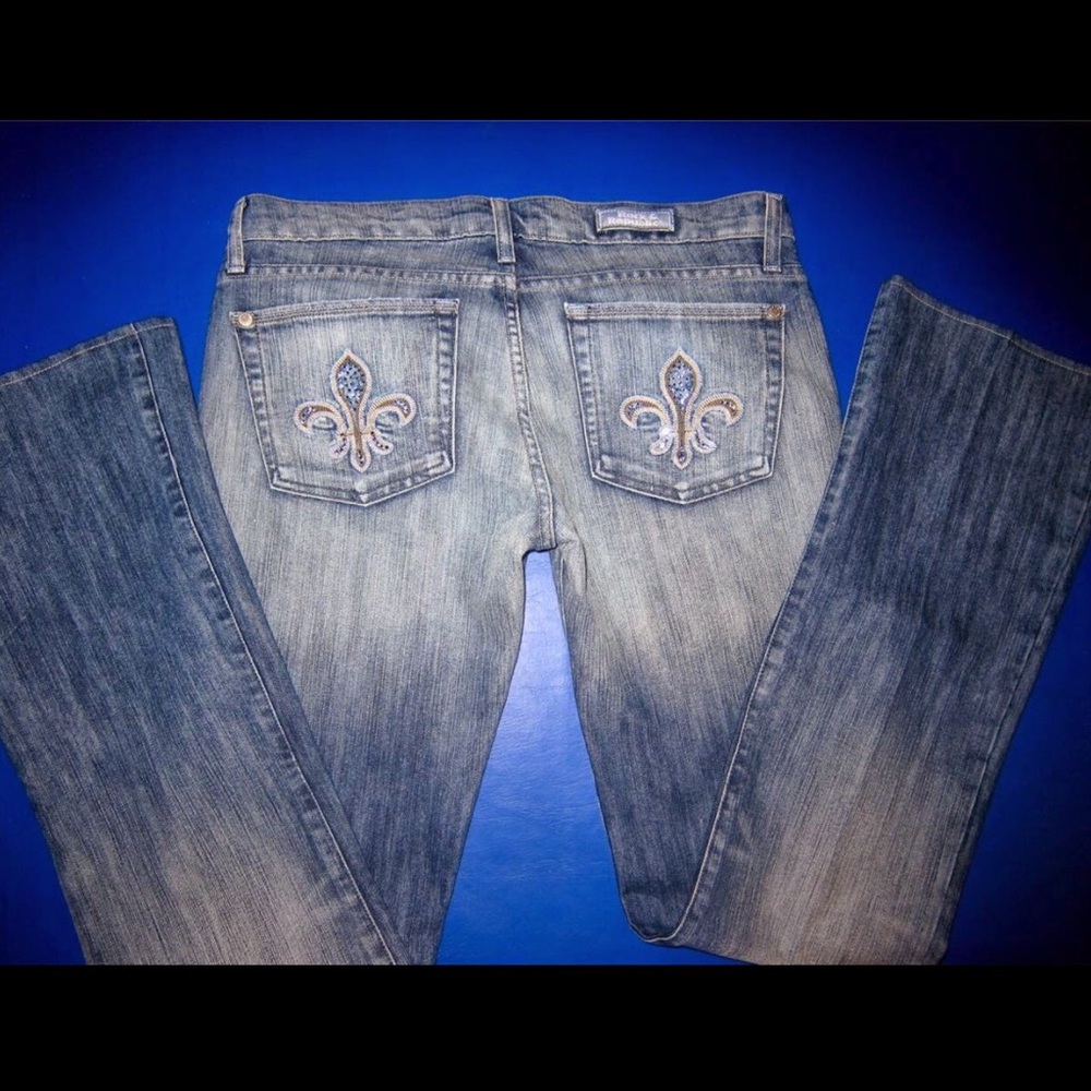 FINAL!! NWT $267 Rock & Republic Dagger Fleur de Lis Jeans - Sz 30/32 length